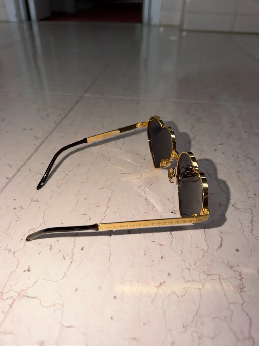 Wildfox Gold Metal Heart Shaped Lolita Sunglasses